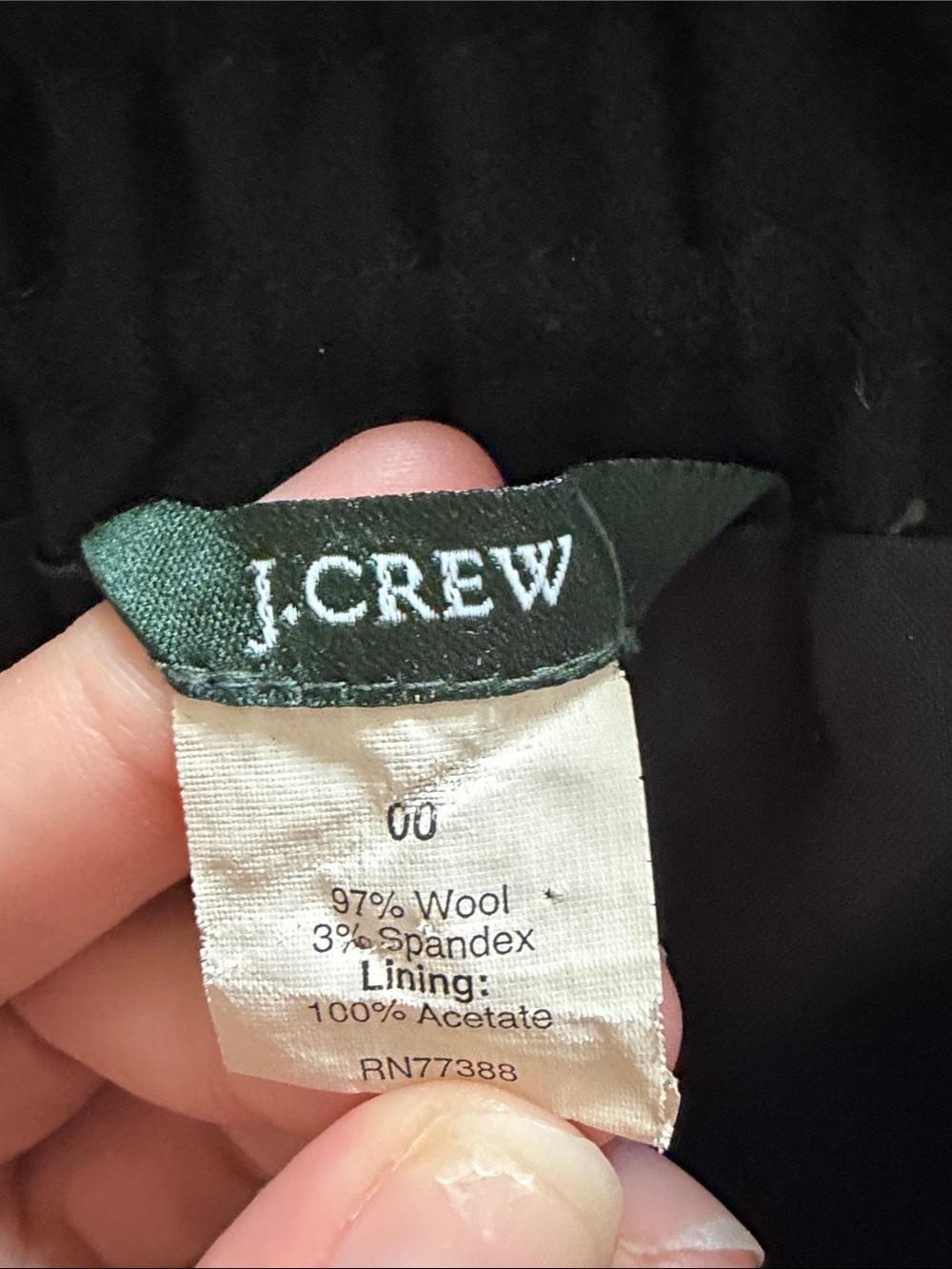 J. Crew Black sidewalk skirt Mini Skirt wool 00 - Picture 5 of 5